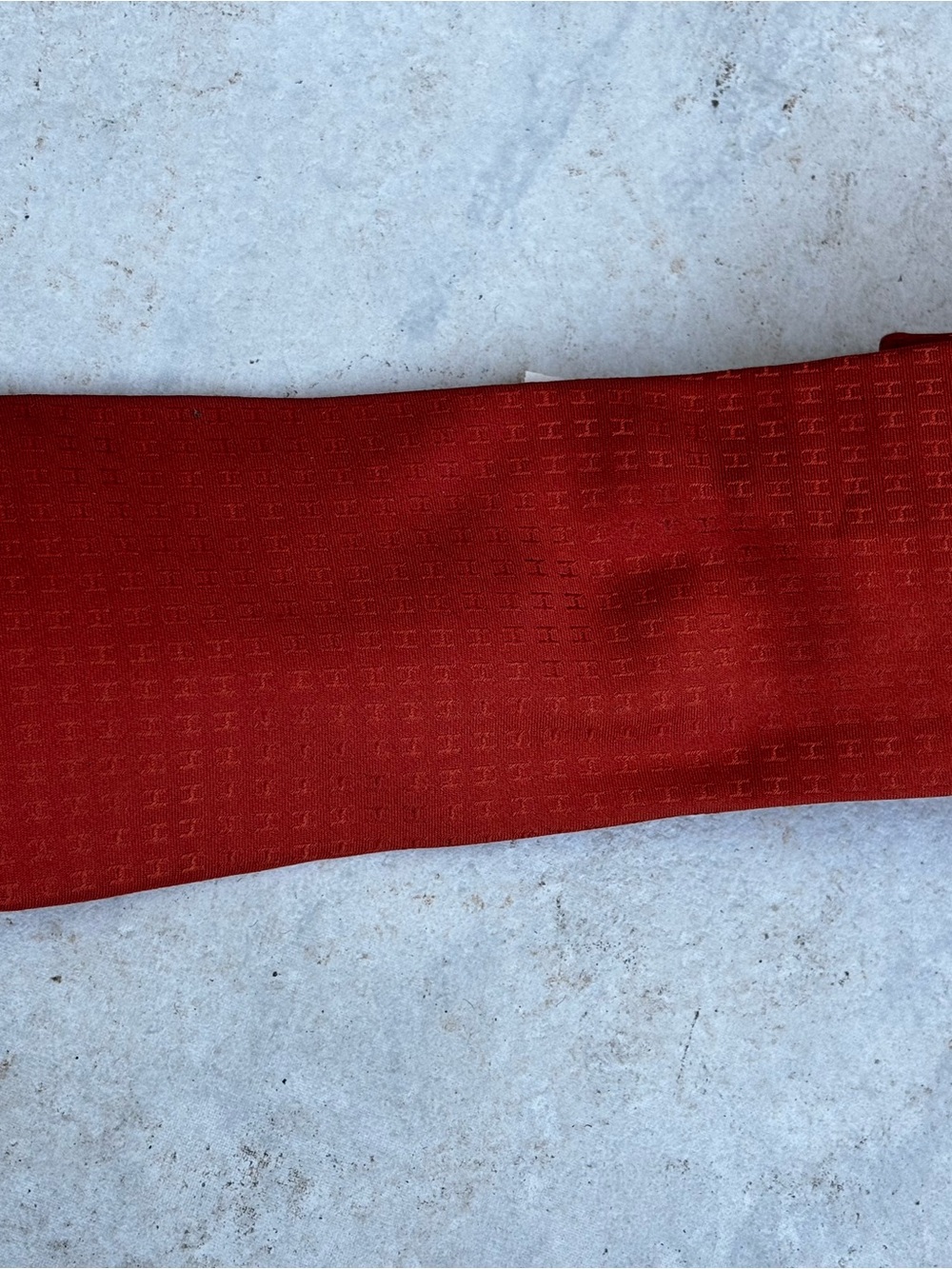 Hermes Neiman Marcus Burnt Orange Silk Tie with Woven H Motif - Picture 12 of 16